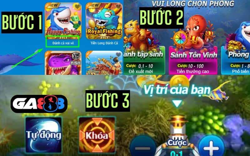 Các bước chơi đánh cá vui vẻ tại bắn cá GA888