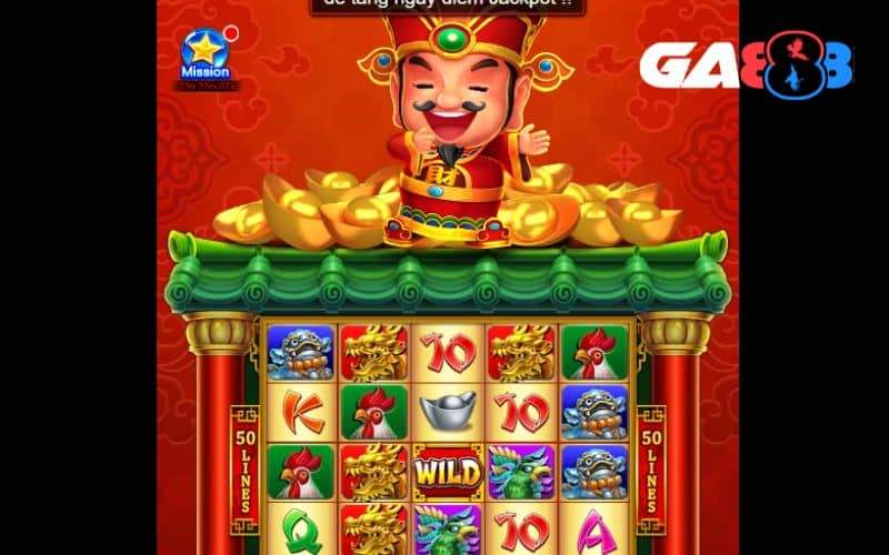 Giao diện bảng điều khiển trong trò chơi nổ hũ Thần Tài May Mắn