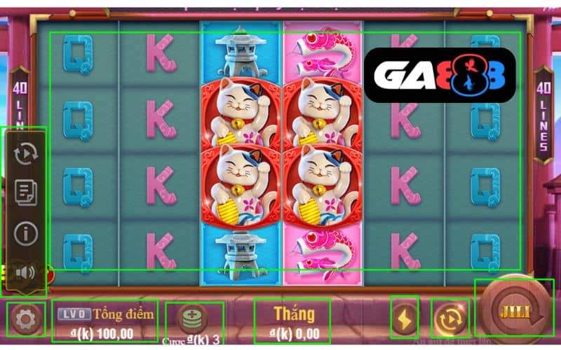 Giao diện và các nút tính năng trong trò chơi nổ hũ mèo Thần Tài Giao diện và các nút tính năng trong trò chơi nổ hũ mèo Thần Tài