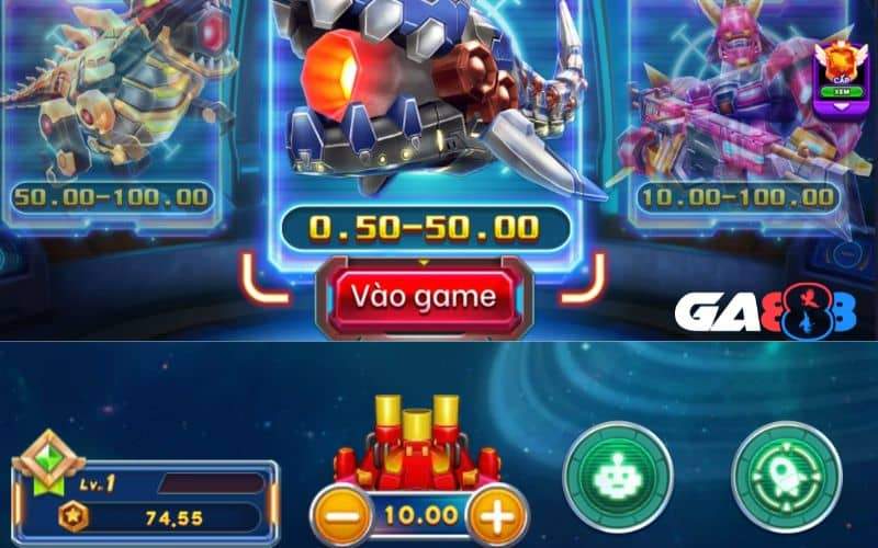 Vào game và điều chỉnh mức cược rồi nhắm bắn