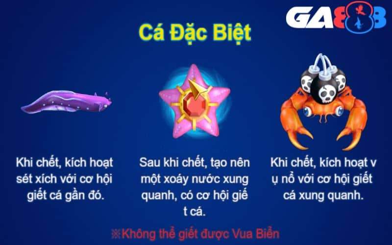 Cá đặc biệt tạo ra các hiệu ứng tiêu diệt cá cho người chơi
