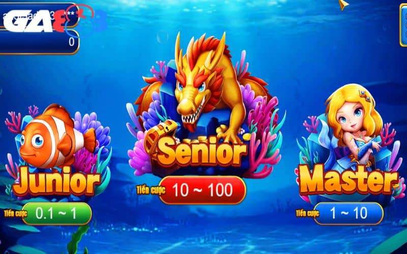 Câu Cá Thưởng có ba sảnh chơi với mức cược khác nhau